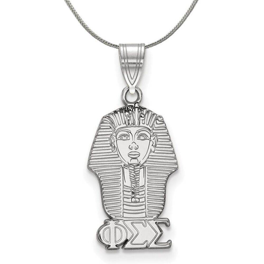 Sterling Silver Phi Sigma Sigma Small Pendant Necklace - 24 Inch